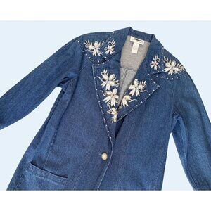 Vintage JENJEN by Darian 80s / 90s Denim Blazer Jacket Sz M